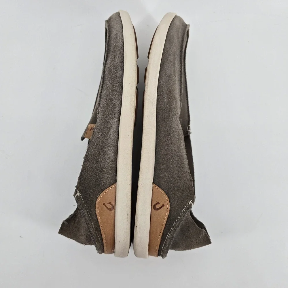OluKai Nalukai Kala Slip On Mens 11 Grey Suede Loafers 10409-7B19